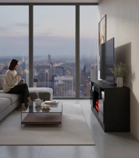 Medahomestore Elektrische Open Haard met TV-standaard 147,3 cm
