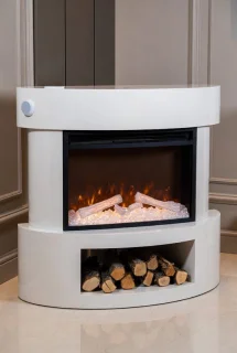 Medahomestore elektrische sfeerhaard - vrijstaand, modern design wit/zwart