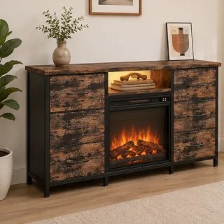 Medahomestore elektrische tv-kast met sfeerhaard 120 cm