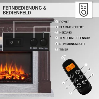 Medahomestore Leandros Luxe Elektrische Vrijstaande Open Haard Donkerbruin
