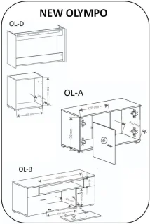 Medahomestore Olympo Deluxe TV-meubelwand