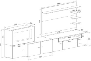 De Medahomestore Olympo Woonkamermeubelset met open haard in één oogopslag