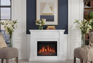 Medahomestore Toscana Elegance Elektrische Open Haard Vrijstaand Wit