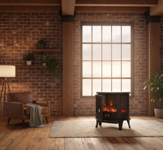 Medahomestore Vintage Flame Elektrische Vrijstaande Haardkachel