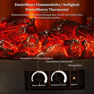 Medahomestore Vintage Flame Elektrische Vrijstaande Haardkachel