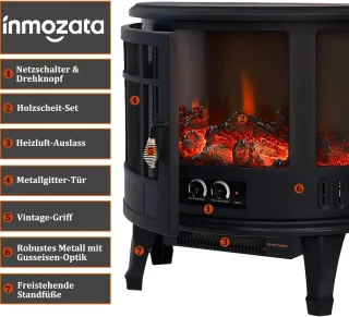 Medahomestore Vintage Flame Elektrische Vrijstaande Haardkachel