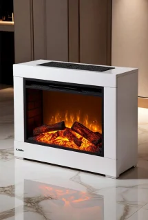 Medahomestore vrijstaande elektrische sfeerhaard wit/zwart