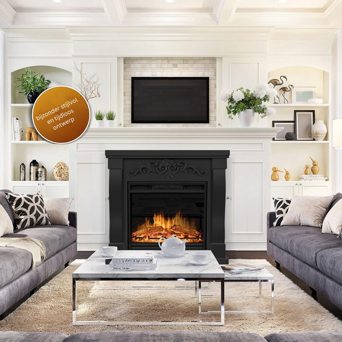 MKSS® Elektrische Tafelhaard 1800W Zwart