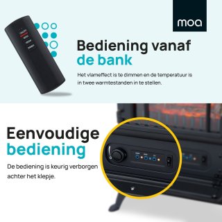 MOA Elektrische Sfeerhaard Vrijstaand 1800W Zwart