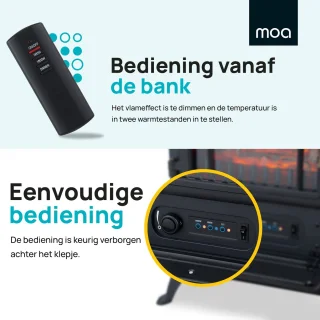 MOA Elektrische Sfeerhaard Vrijstaand 1800W Zwart