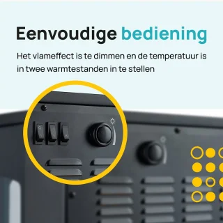 MOA Elektrische Vrijstaande Sfeerhaard 2000W Zwart