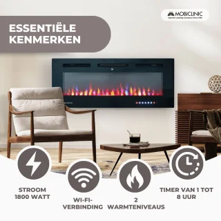 Mobiclinic Fury Elektrische Haard 1800W