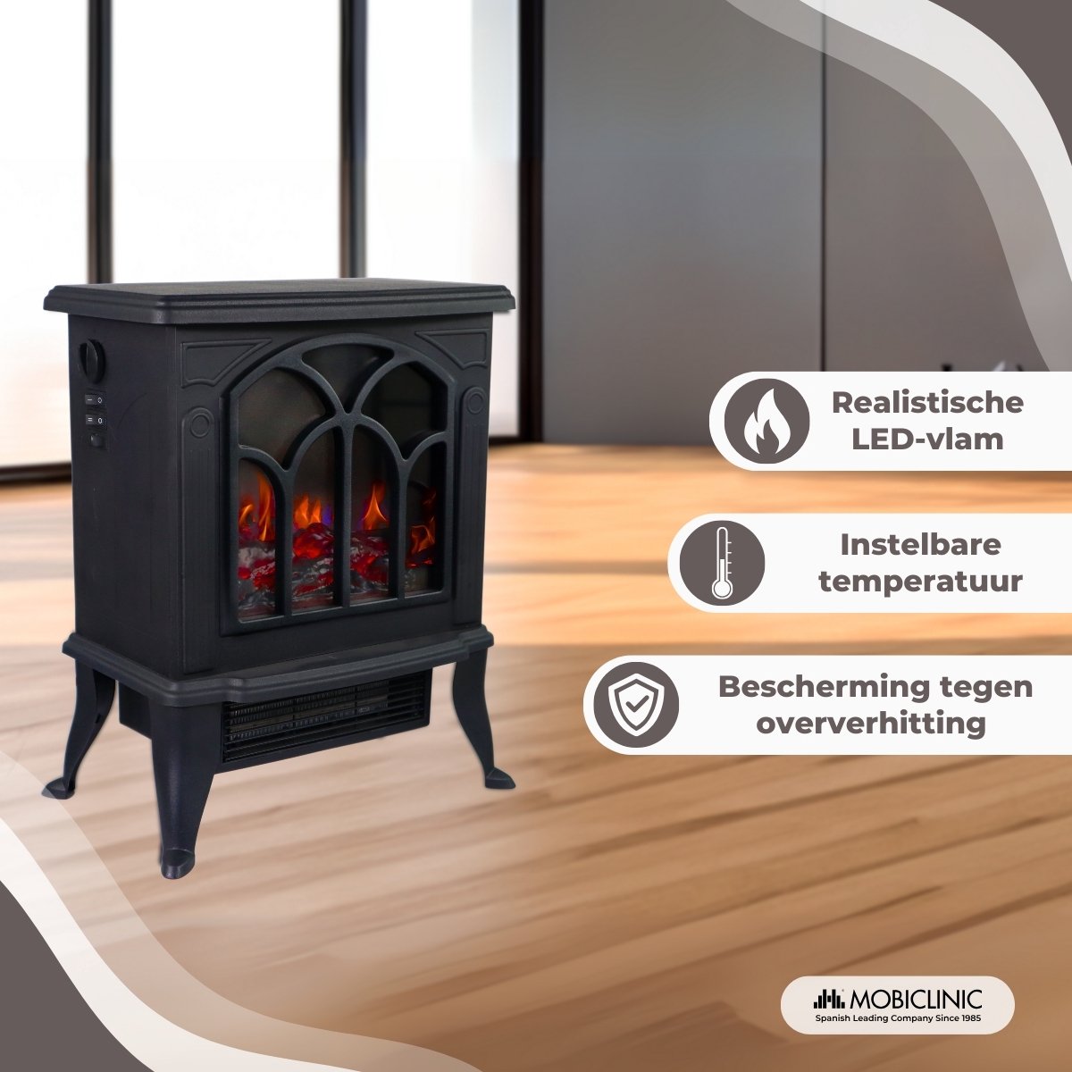 Mobiclinic Ira Elektrische Haard 1800W
