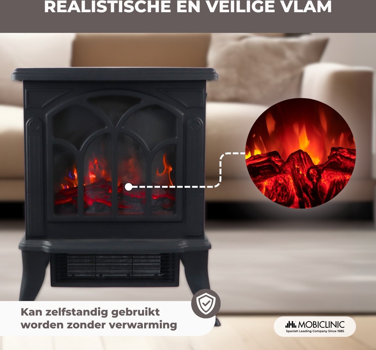 Mobiclinic Ira Elektrische Haard 1800W