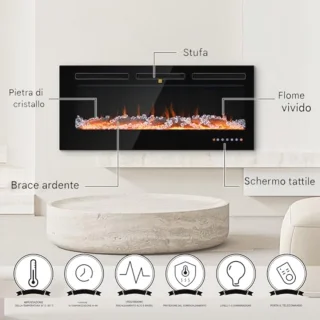 Moderne elektrische wandhaard