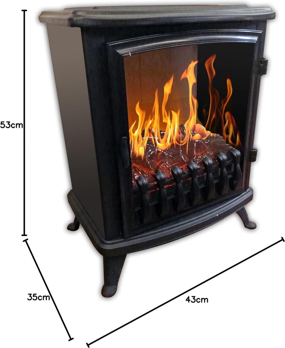 Murano B106 elektrische haard 1800W zwart 53x43 cm
