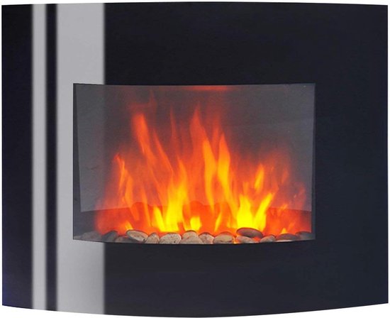 Muria elektrische wandhaard 2000W zwart 62x50 cm