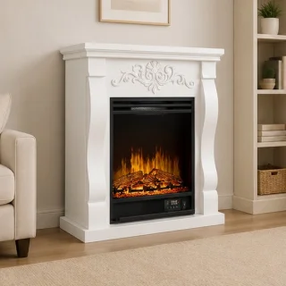 Nordic Flame Elegance elektrische sfeerhaard vrijstaand design villa wit