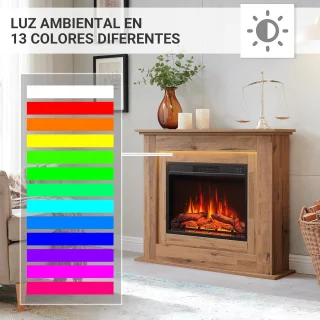 Novihome Finn Vrijstaande Elektrische Haard Donker Eiken 25x100x82 cm