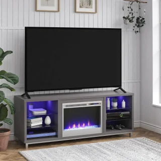 Open Haard TV-standaard 70 inch Grafietgrijs