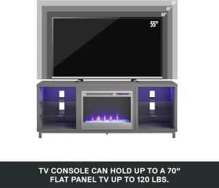 Open Haard TV-standaard 70 inch Grafietgrijs