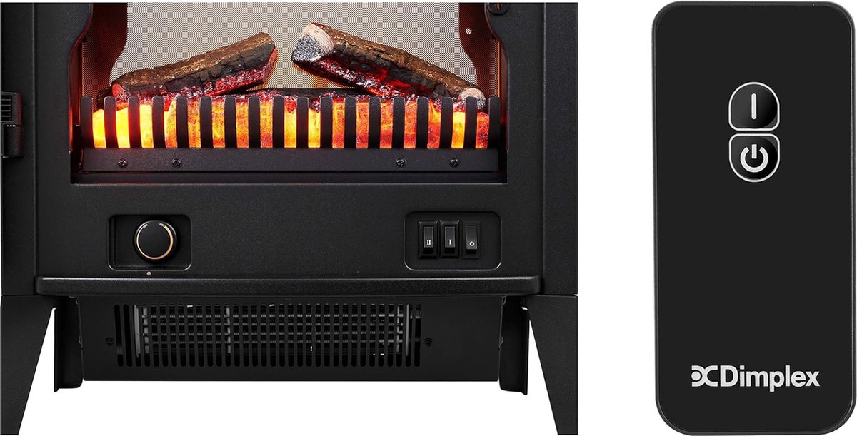 Openhaard Elektrisch 1800W Zwart Metaal