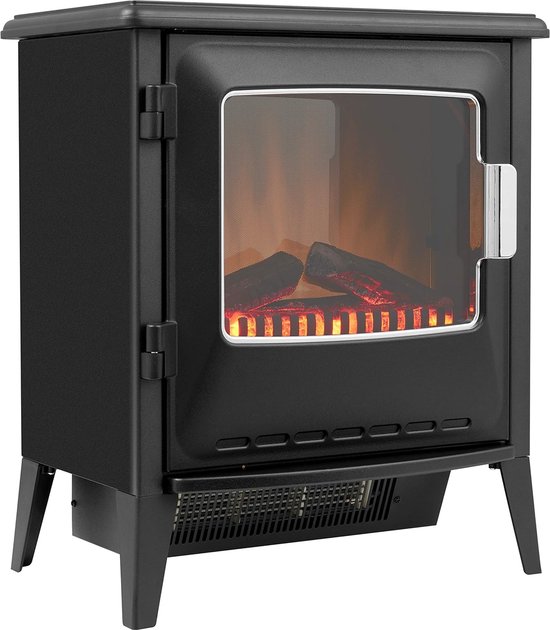 Openhaard Elektrisch 1800W Zwart Metaal