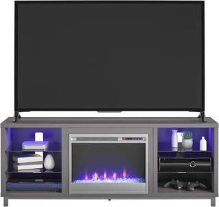 Openhaard-tv-standaard 70 inch - grafietgrijs