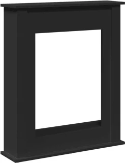 Openhaardombouw Zwart Hout 75x20x87,5 cm
