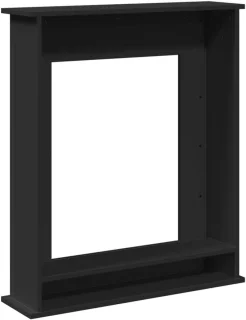 Openhaardombouw Zwart Hout 75x20x87,5 cm
