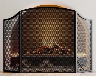 Openhaardscherm 3-delig 48 x 29 inch