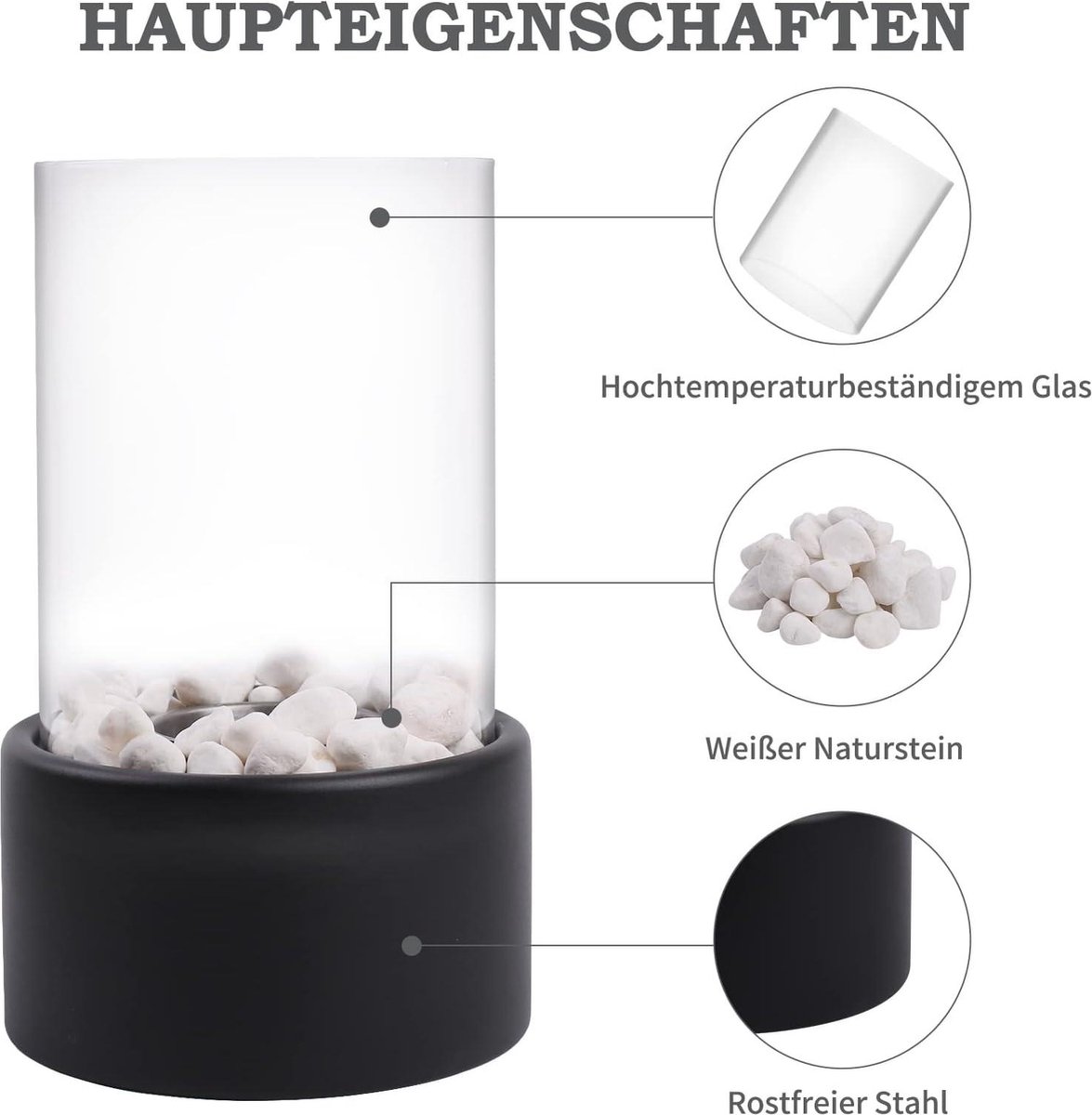 Pazaka Bio-ethanol Tafelhaard 2-kamers