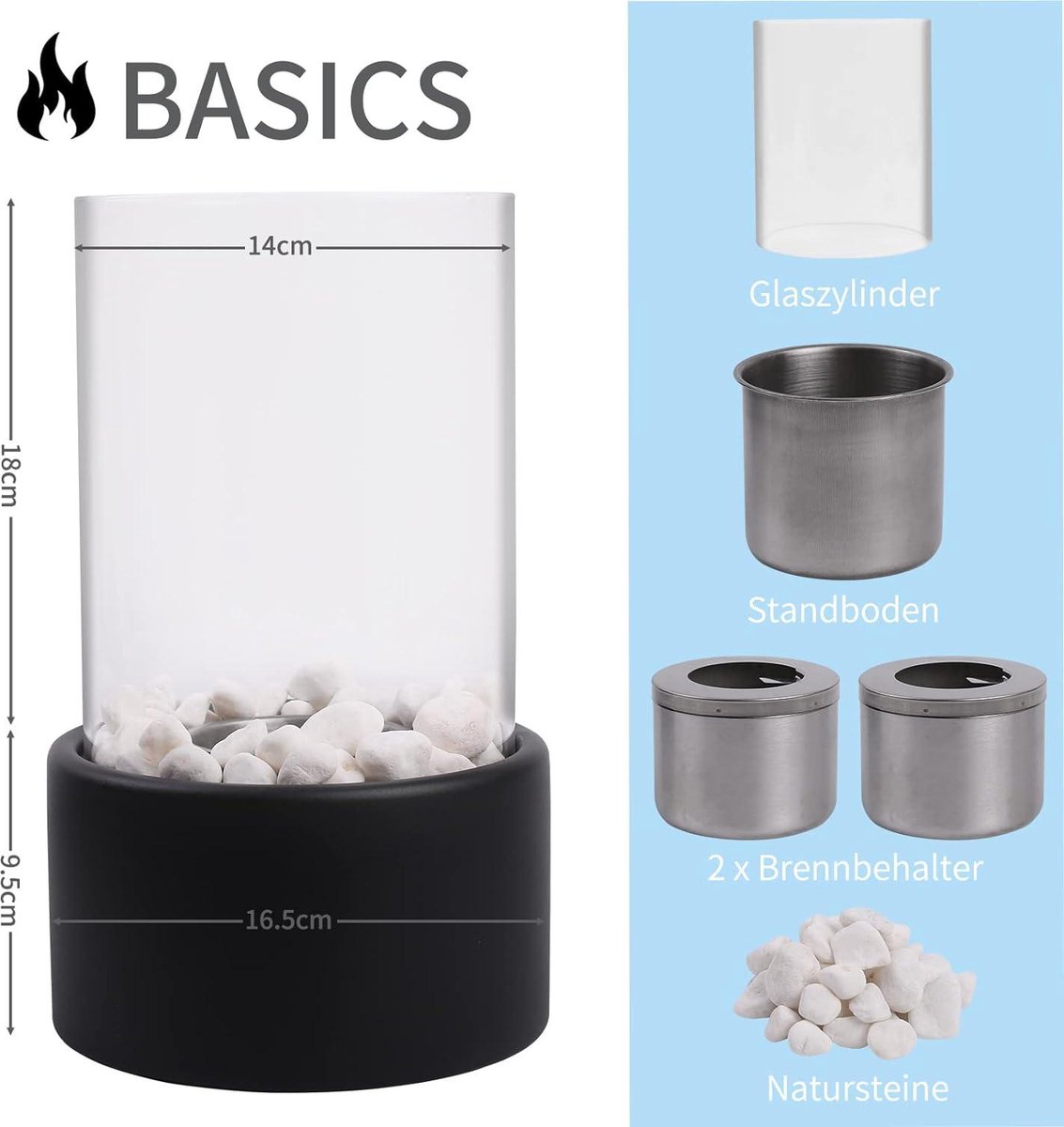 Pazaka Bio-ethanol Tafelhaard 2-kamers