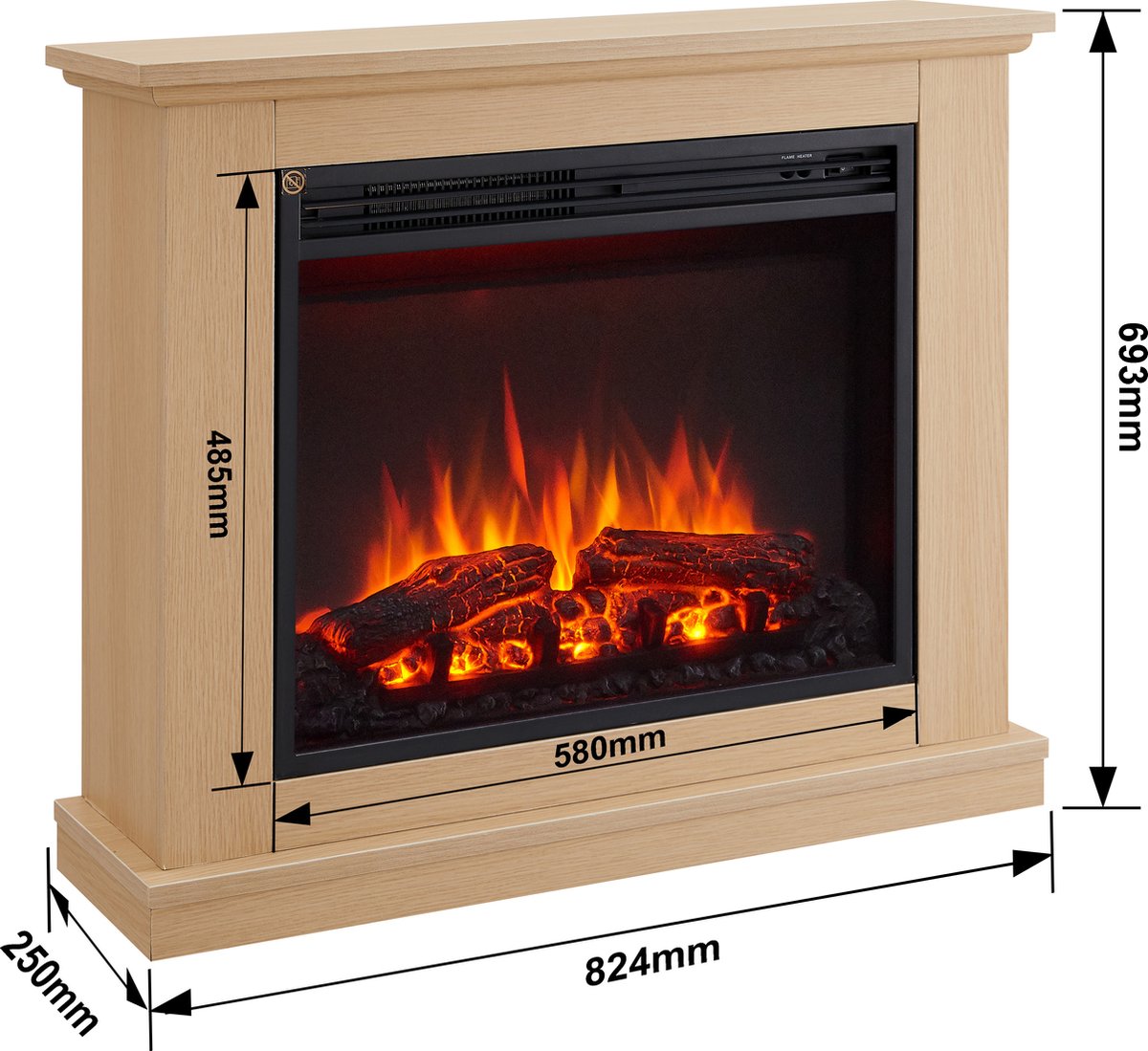 Phanos Elektrische Sfeerhaard Lichtbruin 25x82.4x69.3 cm