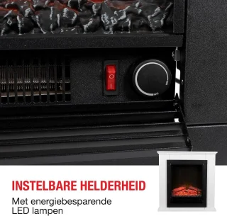 Provento Vrijstaande Elektrische Sfeerhaard met Schouw