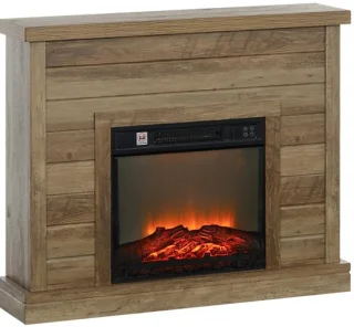 REDOM vrijstaande elektrische haard 96,5 x 22 x 81,7 cm - naturel hout