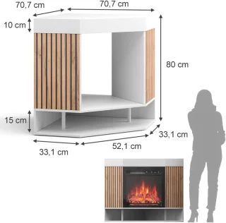 RFWR® Elektrische openhaard 100 cm wit
