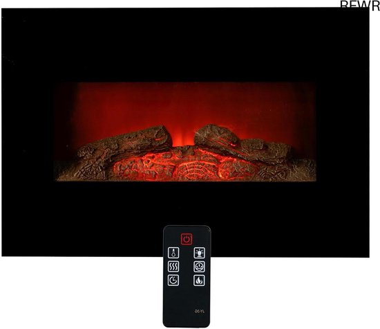 RFWR® Elektrische Sfeerhaard 1800W Zwart Wandmontage