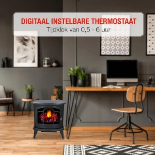 RFWR® Vrijstaande Elektrische Sfeerhaard Zwart