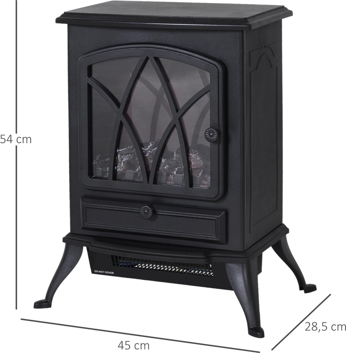 RM Store® Elektrische Open Haard Vrijstaand Zwart 2000W