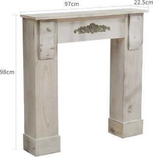 Schoorsteenmantel Hout Grijs Shabby Chic