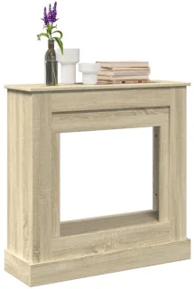 Schoorsteenrand Sonoma eiken – decoratief haardframe voor elektrische haard – 90x30x90 cm – samengesteld hout – modern – voor woonkamer en badkamer