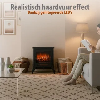 Sfeerhaard elektrisch vrijstaand zwart
