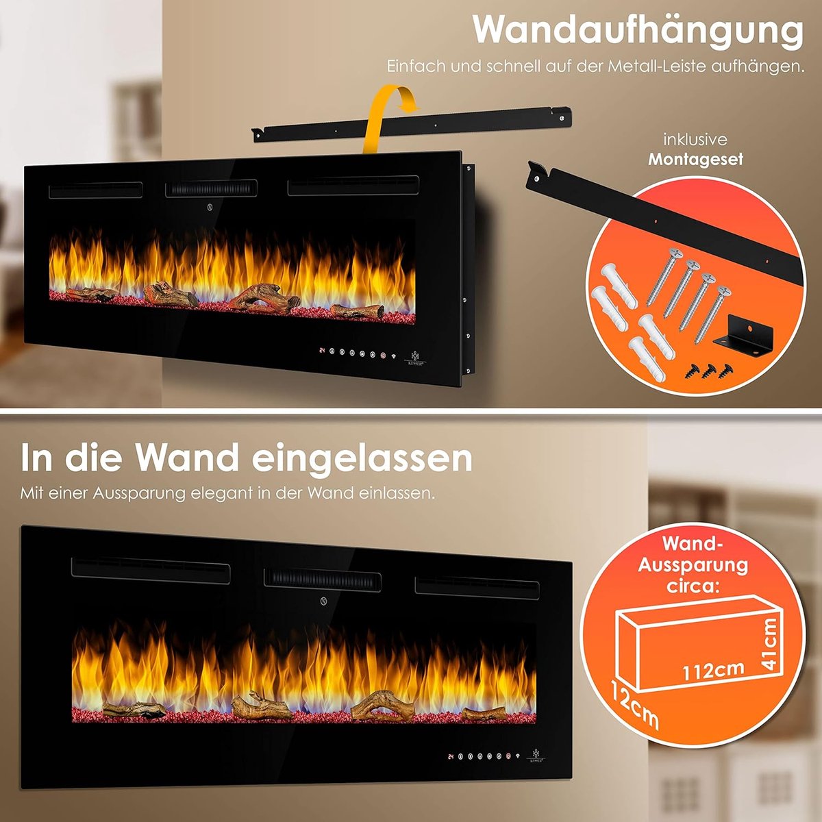 Sfeerhaard Elektrisch Zwart Met Schouw
