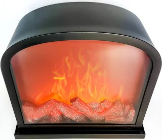 Sfeerhaard lantaarn L30xH28 cm met LED verlichting