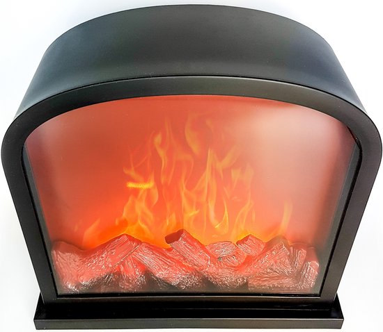 Sfeerhaard lantaarn L30xH28 cm met LED verlichting