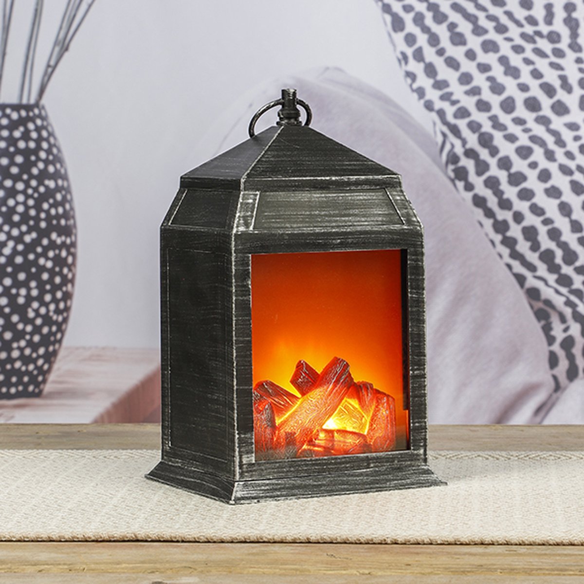Sfeerhaard Lantaarn LED 16x14x27 cm