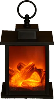 Sfeerhaard lantaarn zwart LED 12x12x18,5 cm