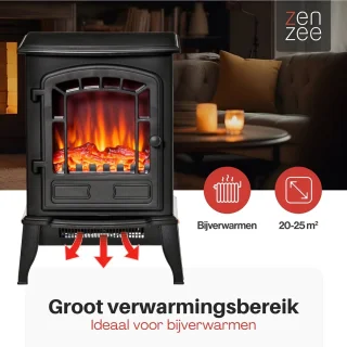 Sfeerhaard Vrijstaande Elektrische Haard Zwart