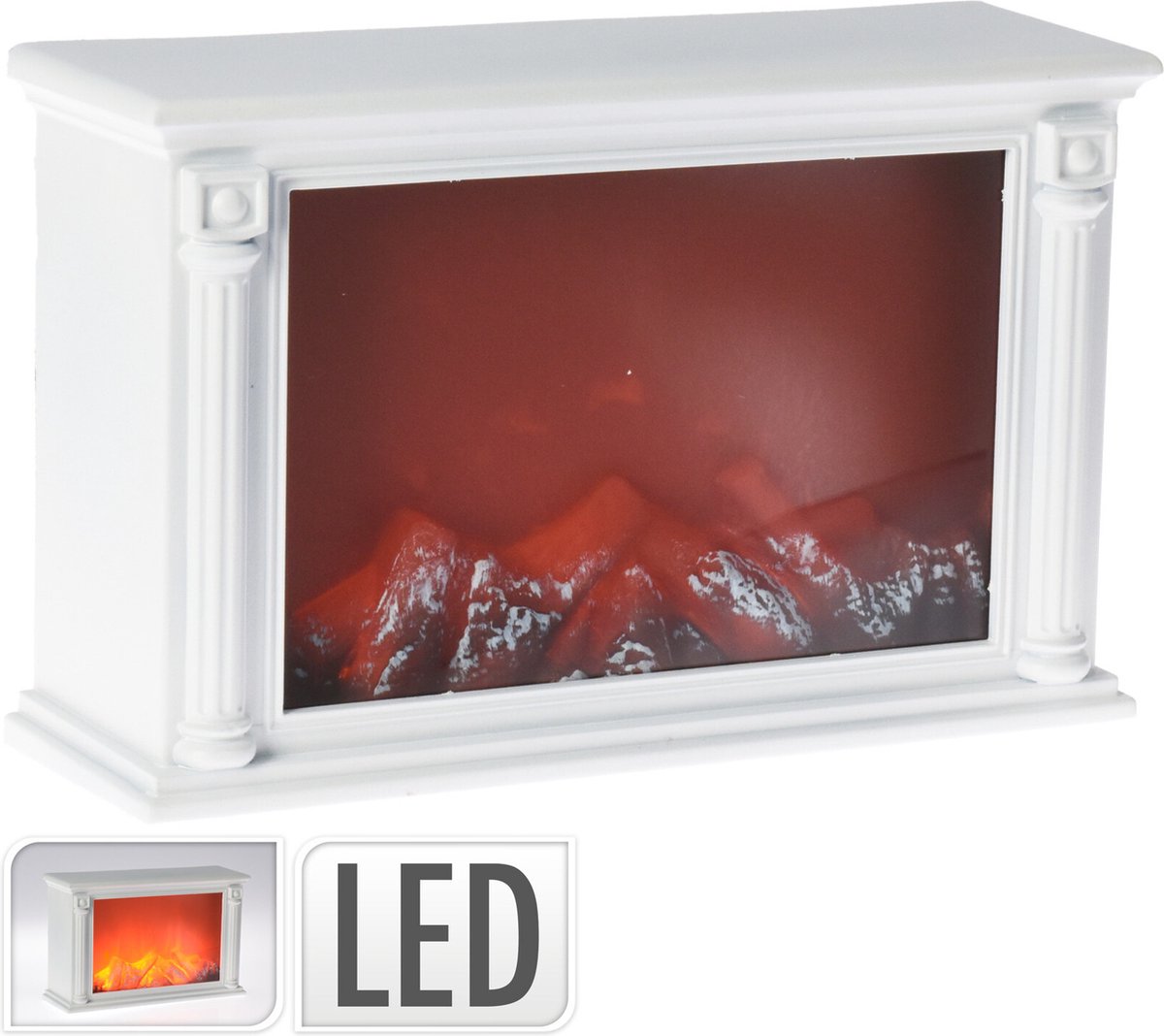 Sfeerhaard wit LED L33xB10,5xH21 cm